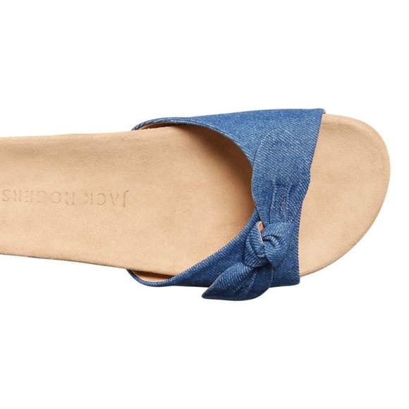 JACK ROGERS Dorothy Bow Slide Sandal Denim Women 8 - Picture 3 of 8